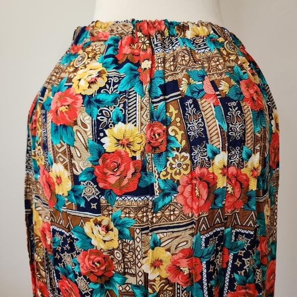 Vintage Kim Rogers Colorful Flowery Teachers Skirt - Picture 6 of 8